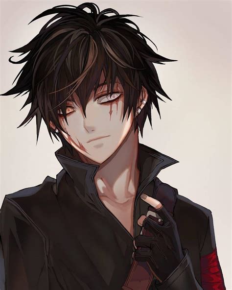 anime male black hair